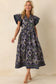 Multi Print Cotton Dress - Midi Dress