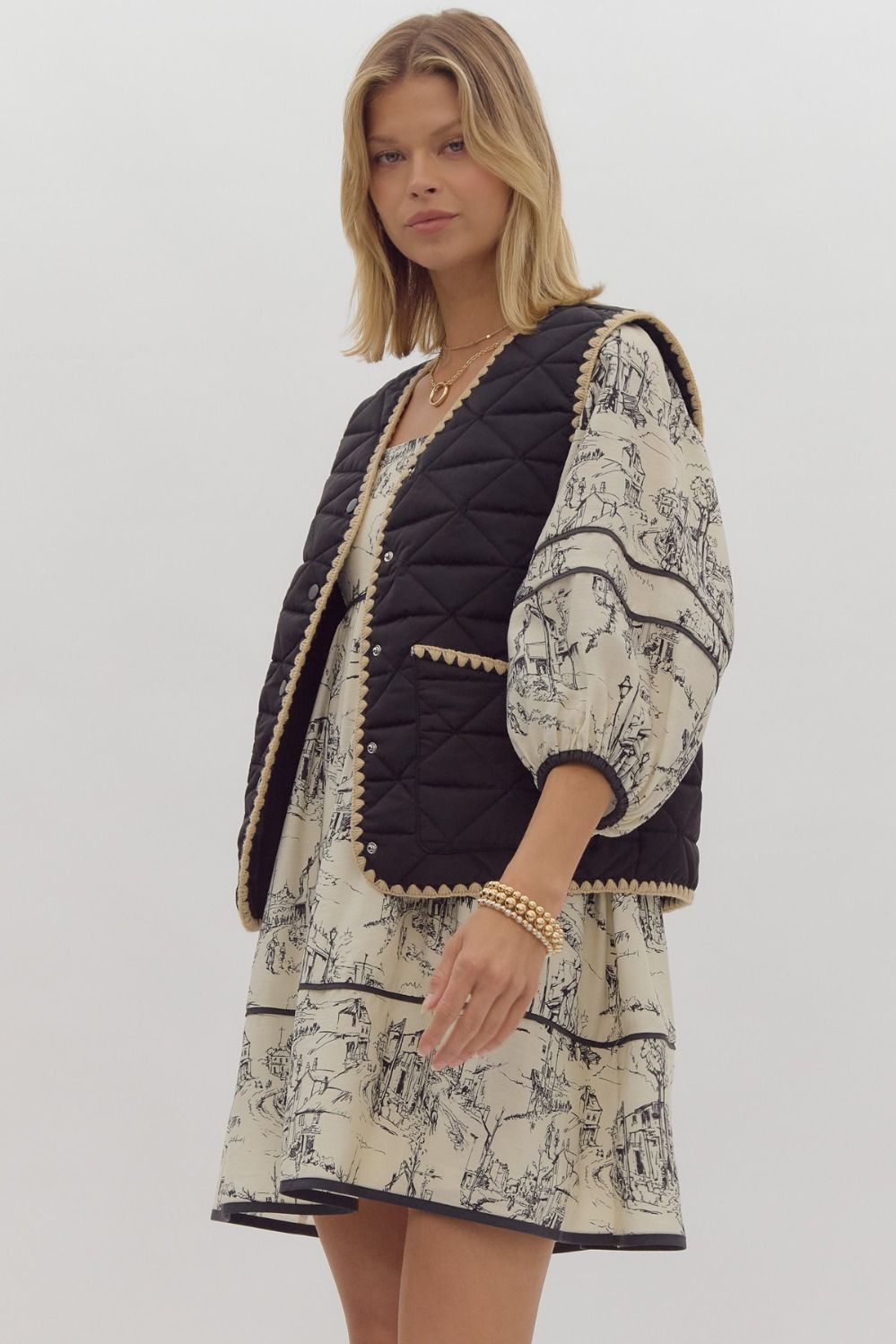 Quilted Vest with Scalloped trim - The Perfect Gift Shop & Boutique