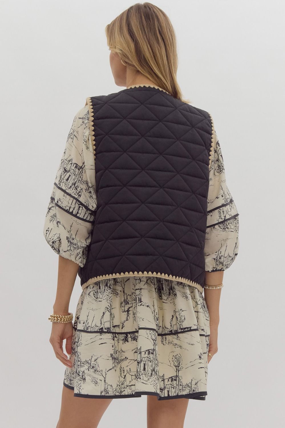 Quilted Vest with Scalloped trim - The Perfect Gift Shop & Boutique