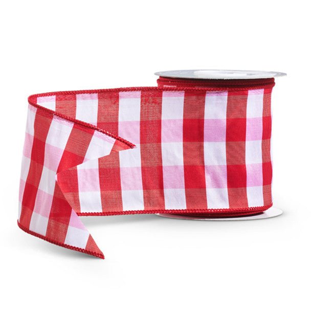 Raz 4" Red and White Gingham Holiday Ribbon - The Perfect Gift Shop & Boutique