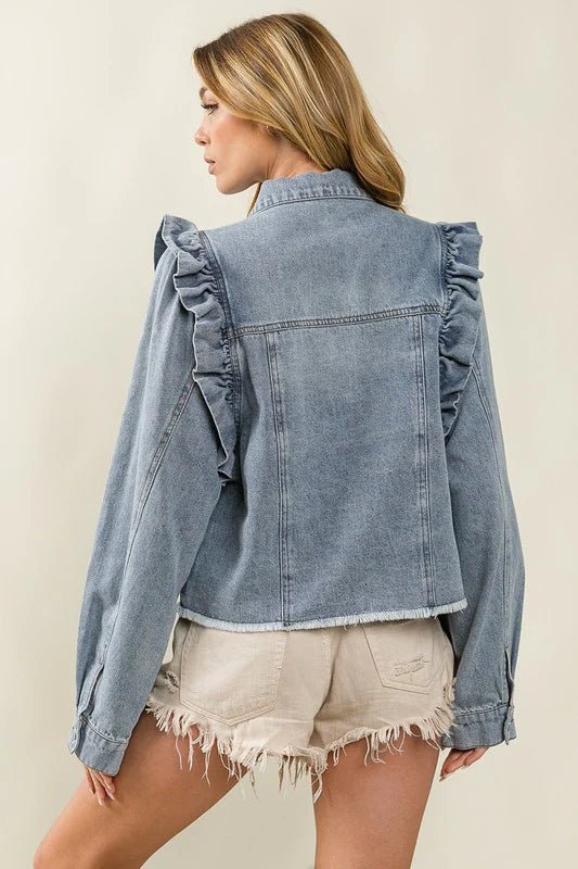 Ruffle Denim Jacket - The Perfect Gift Shop & Boutique