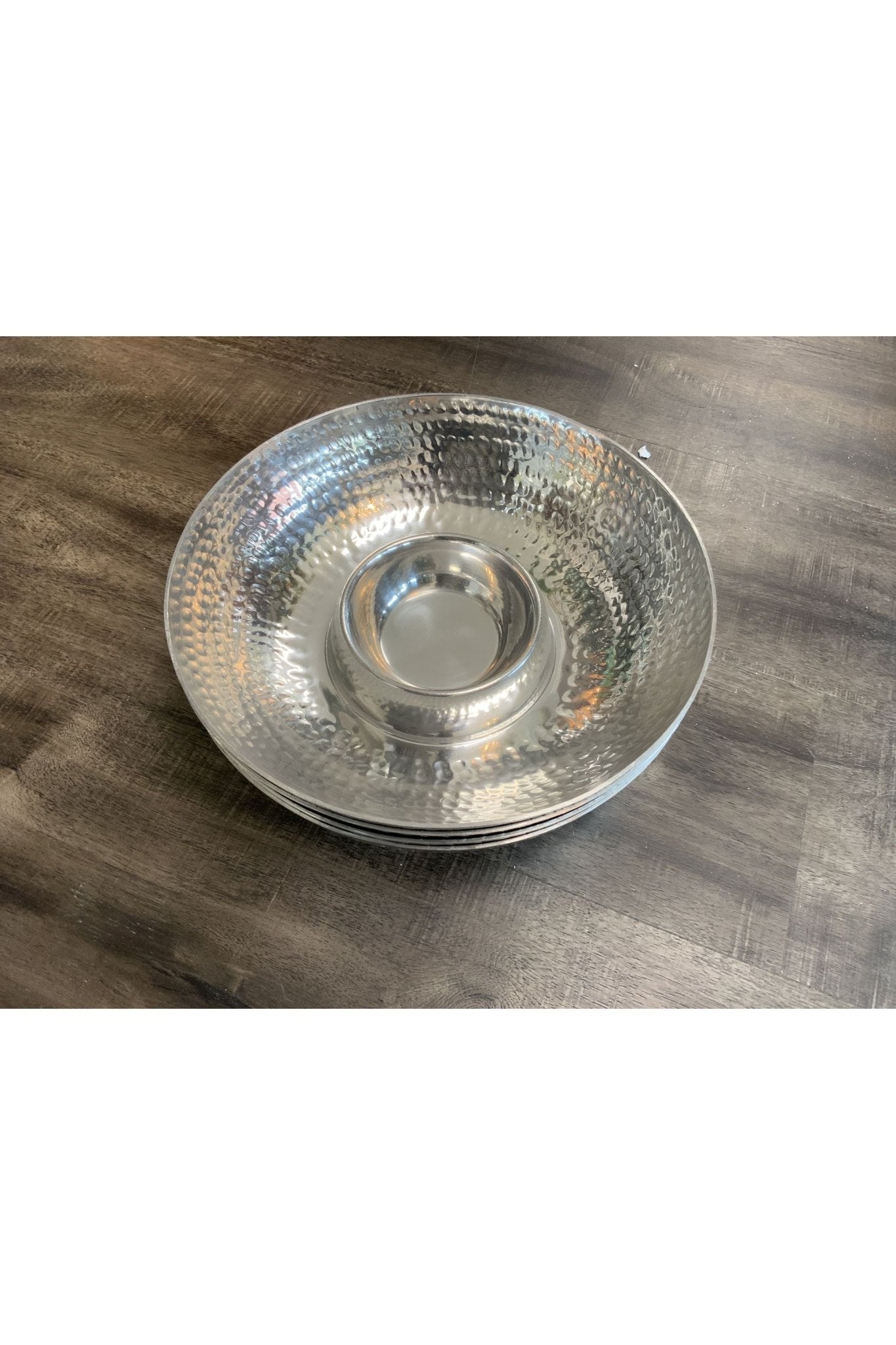 Silver hammered dip and chip bowl - The Perfect Gift Shop & Boutique