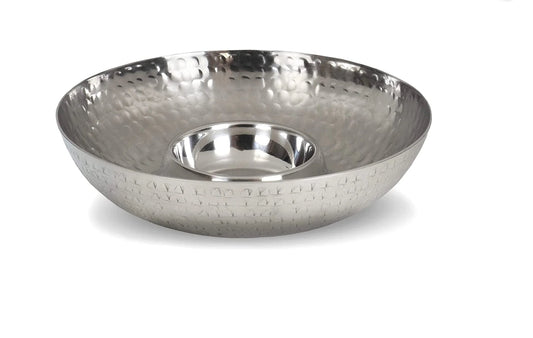 Silver hammered dip and chip bowl - The Perfect Gift Shop & Boutique