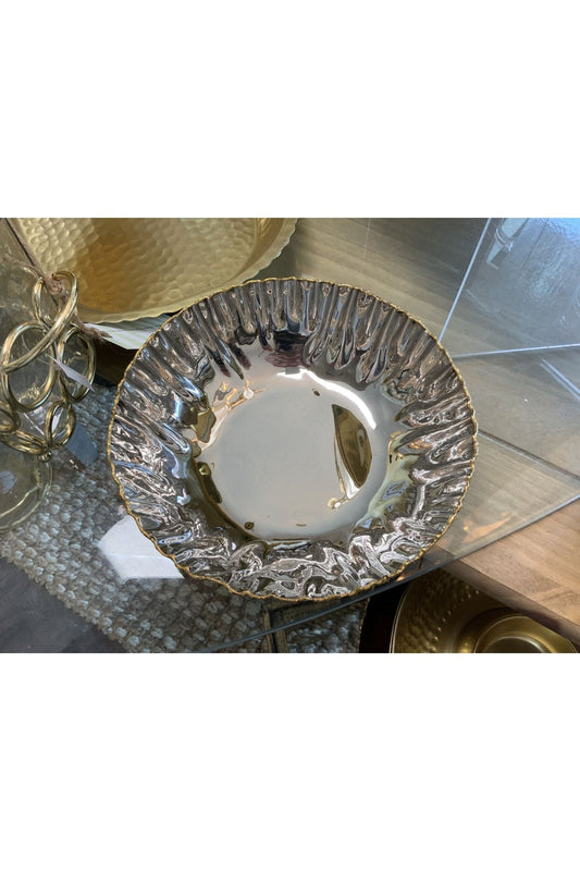 Silver with gold trim bowl - The Perfect Gift Shop & Boutique