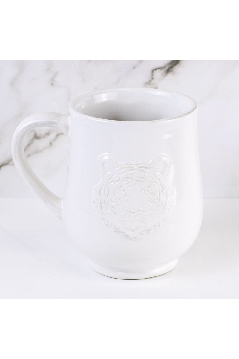 Tiger Embossed Coffee Mug White 18oz - The Perfect Gift Shop & Boutique