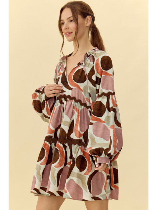 "Wendy" Abstract Print Dress - The Perfect Gift Shop & Boutique